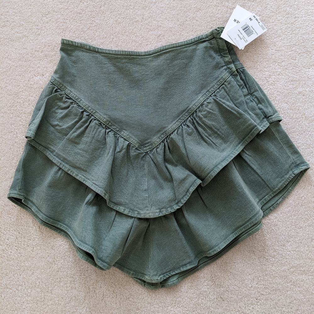 MOTHER the ruffle mini skirt coastal cowgirl festival NWT 28  …